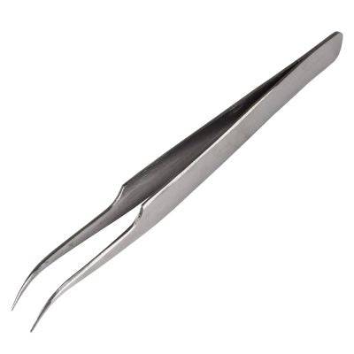 PMC Supplies 7 inch Curved Fine Point Tweezers Stainless Steel Jewelry Making Tweezers - Twez-0013