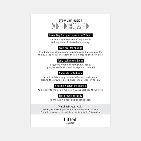 Lifted. Aftercare Leaflets