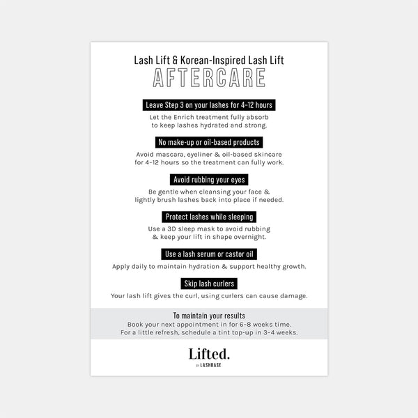 Lifted. Aftercare Leaflets