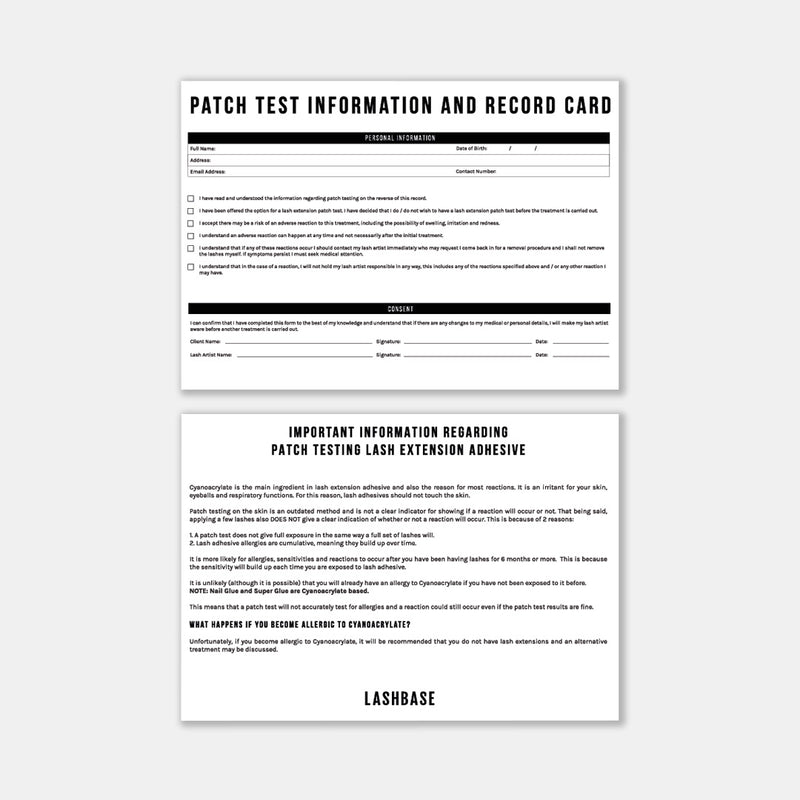 Patch Test Consultation Records - Accessories - LashBase Limited