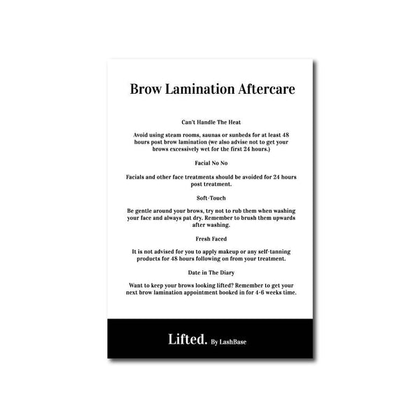 Lifted. Aftercare Advice Leaflets - Lifted. - LashBase Limited
