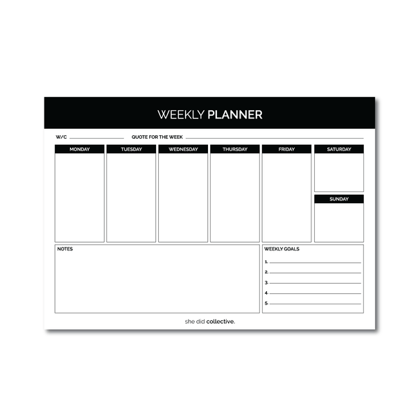 she did collective. Weekly Desk Planner - SDC - LashBase Limited